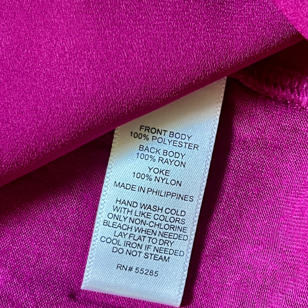 Women's Hot Pink Sleeveless Blouse Long Tank Top Lace Barbiecore Fuchsia 90s - Picture 9 of 9